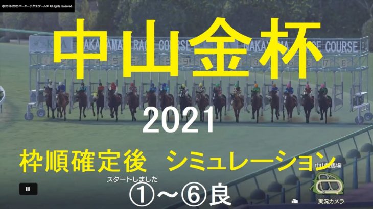 【競馬予想2021】第70回中山金杯（GⅢ）。シミュレーション枠順確定後6パターン（①～⑥良）【WP9】20210104