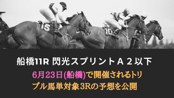【船橋競馬予想】閃光スプリント2021┃トリプル馬単対象3レース