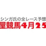 4月25日名古屋競馬【全レース予想】ダイヤモンドオープン　2022