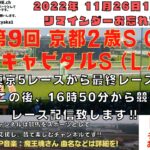 2022年11月26日 第9回 京都2歳ステークス G3 他東京5レースから最終レースまで  競馬実況ライブ!