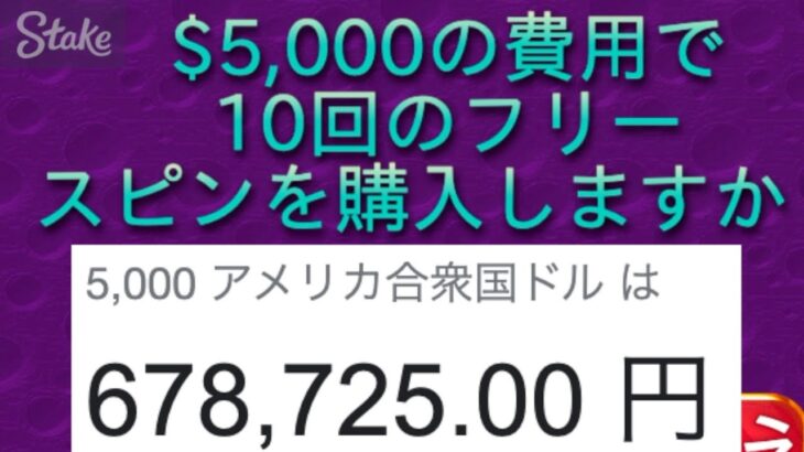 【オンラインカジノ】1発67万円スロット回した結果半端ねえことに〜stake〜