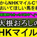 【競馬予想】NHKマイルカップ2023をデータから徹底予想【大根おろし】